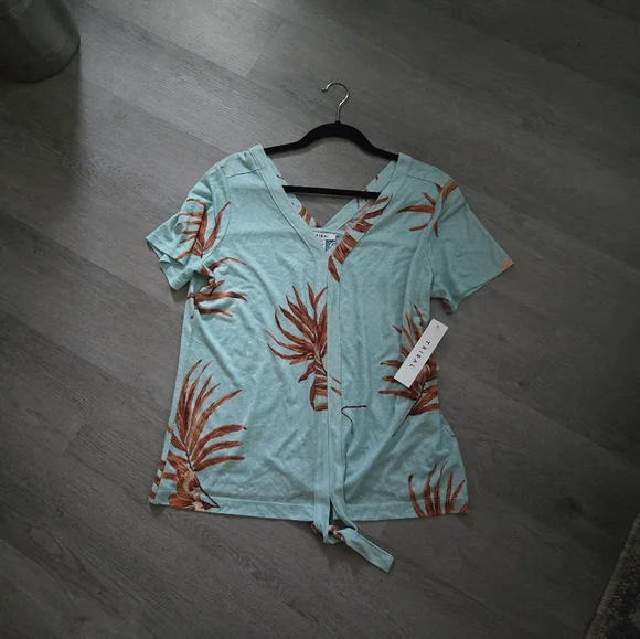 NWT Tribal Tropical Tie Waist Top - Picture 3 of 5